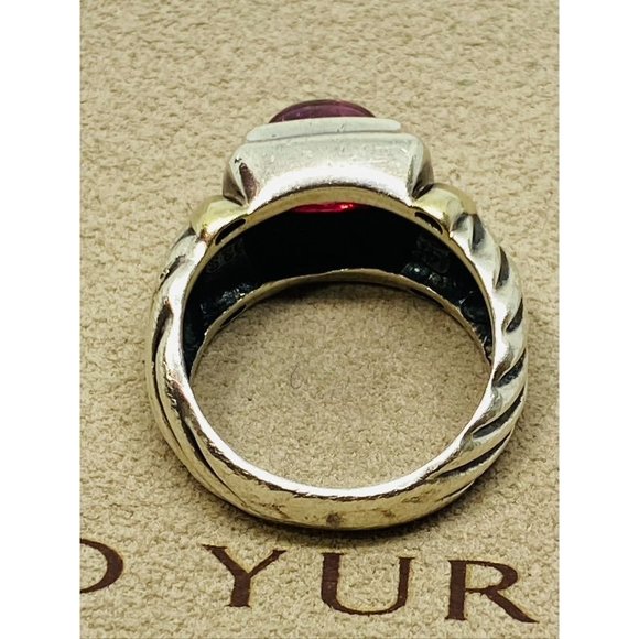 David Yurman Sterling Silver 925 14k 585  Gold & Pink Tourmaline Ring - Picture 8 of 8